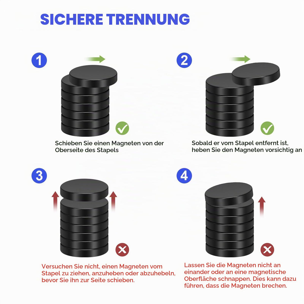 Wukong Schwarz Neodym Magnete Selbstklebend Extra Stark 20x3mm | 6 Stück, Mini Runde Magnete Heavy Duty für Magnettafel Whiteboard Kühlschrank