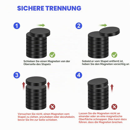 Wukong Schwarz Neodym Magnete Selbstklebend Extra Stark 20x3mm | 6 Stück, Mini Runde Magnete Heavy Duty für Magnettafel Whiteboard Kühlschrank