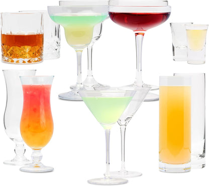 Mixit Cards Cocktail Gläser Set 14-teilig - Ideal für Zuhause & Gastro