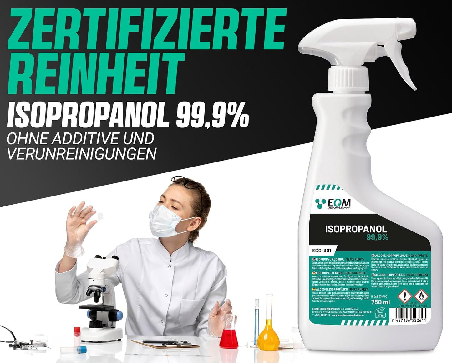 EQM - ECO-301 - Isopropylalkohol/Isopropanol 99.9% 1L