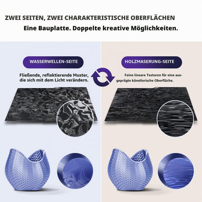 IdeaFormer Doppelseitig Schwarz Texturiert PEI Federstahl-Druckplatte alle Größen