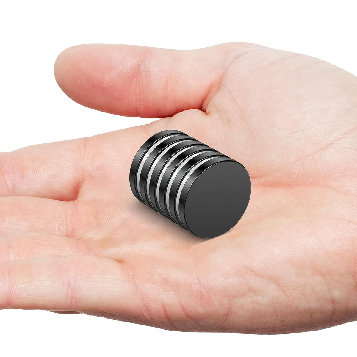 Wukong Schwarz Neodym Magnete Selbstklebend Extra Stark 20x3mm | 6 Stück, Mini Runde Magnete Heavy Duty für Magnettafel Whiteboard Kühlschrank