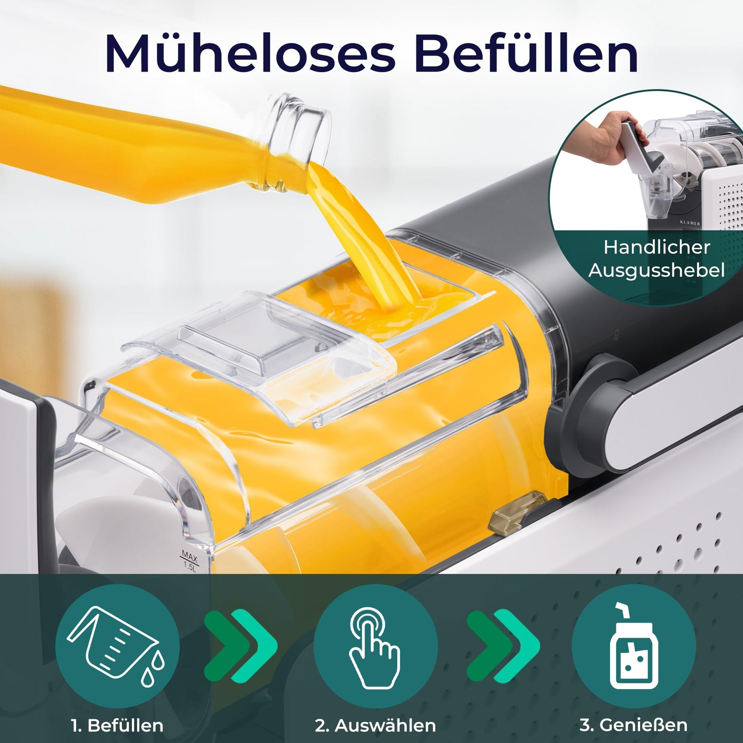 KLAMER Slush Maschine, mit 5 Programmen