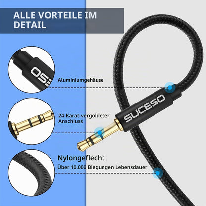 Klinke Audio Verlängerungskabel Aux Kabel Nylon 3.5mm Stereo