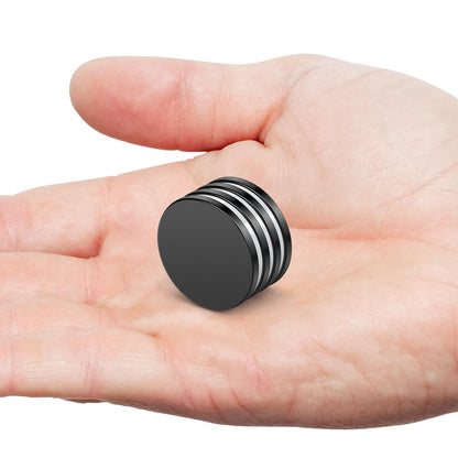 Wukong Schwarz Neodym Magnete Selbstklebend Extra Stark 20x3mm | 6 Stück, Mini Runde Magnete Heavy Duty für Magnettafel Whiteboard Kühlschrank