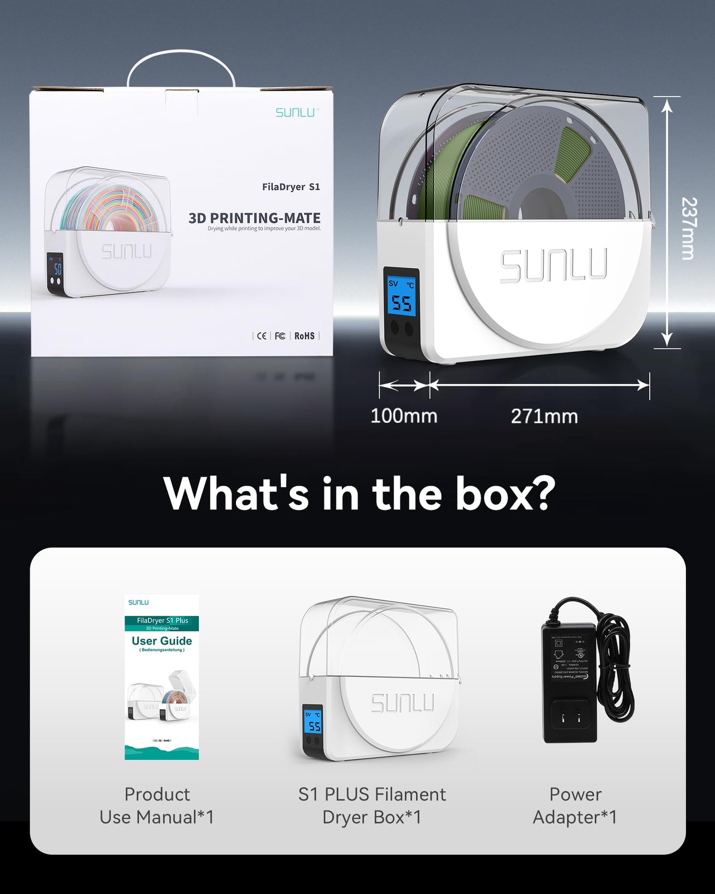 Sunlu S1 Plus Filament Trockner