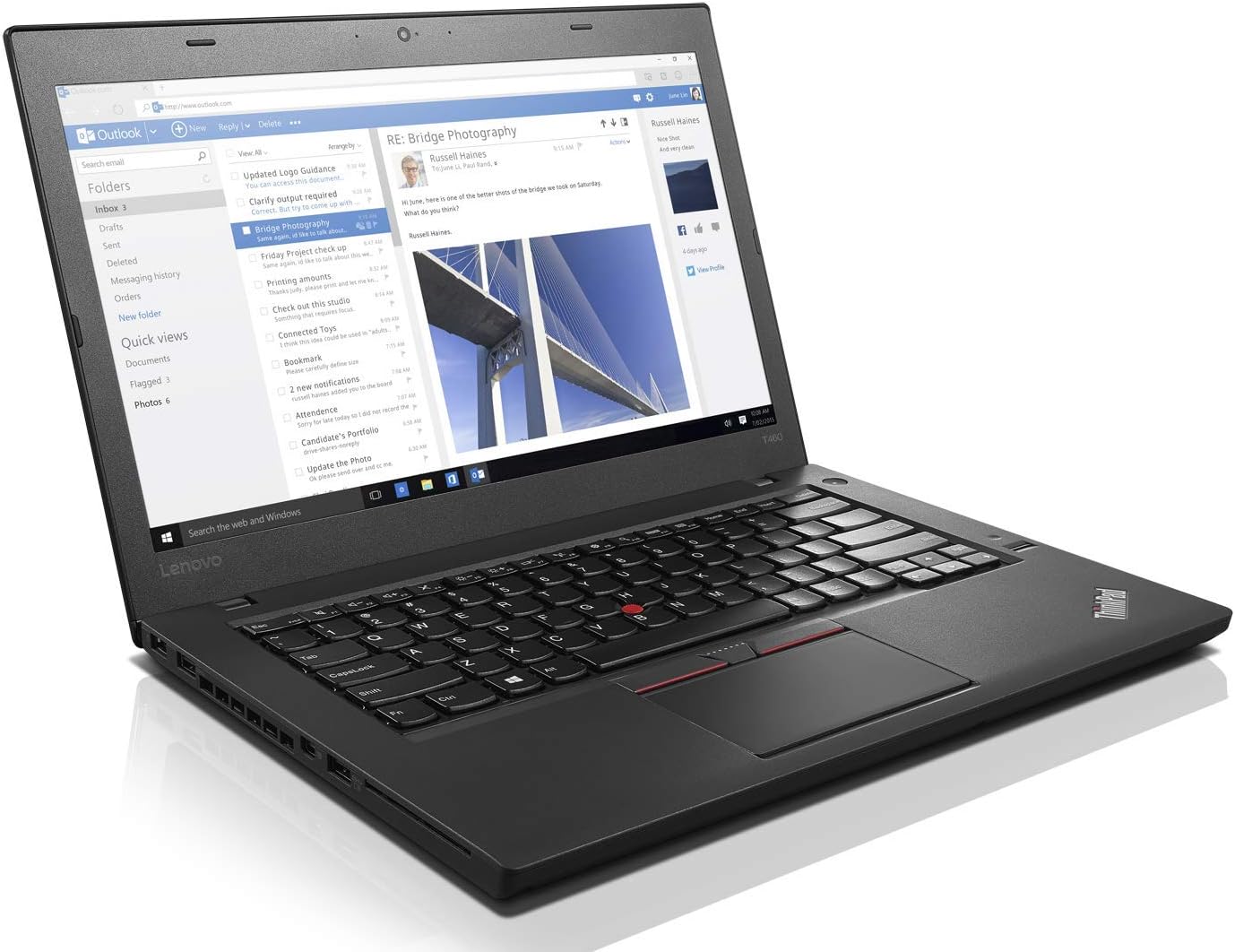 Lenovo ThinkPad T460 Intel Core i5 Full HD 14 Zoll - 256GB SSD - 8GB RAM - Windows 11 Pro (Generalüberholt)