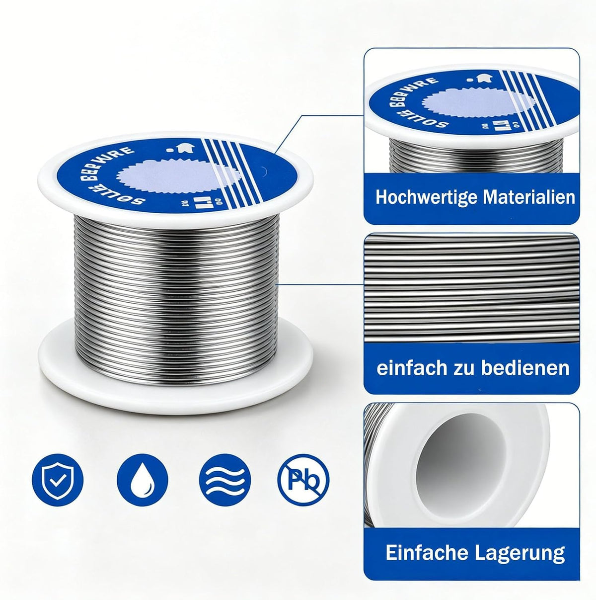 3 Stück 50g Lötzinn mit Flussmittel