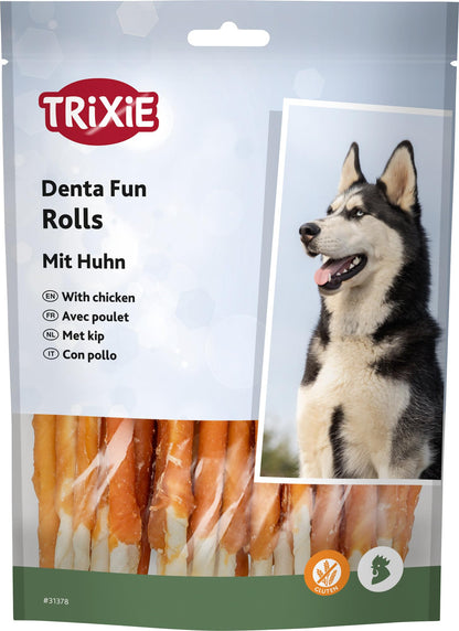 TRIXIE - Hühnchen Kaurolle "Denta Fun Chicken Chewing Rolls"