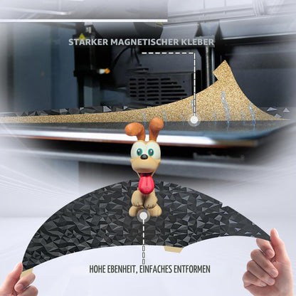 IdeaFormer Doppelseitig Schwarz Texturiert PEI Federstahl-Druckplatte alle Größen