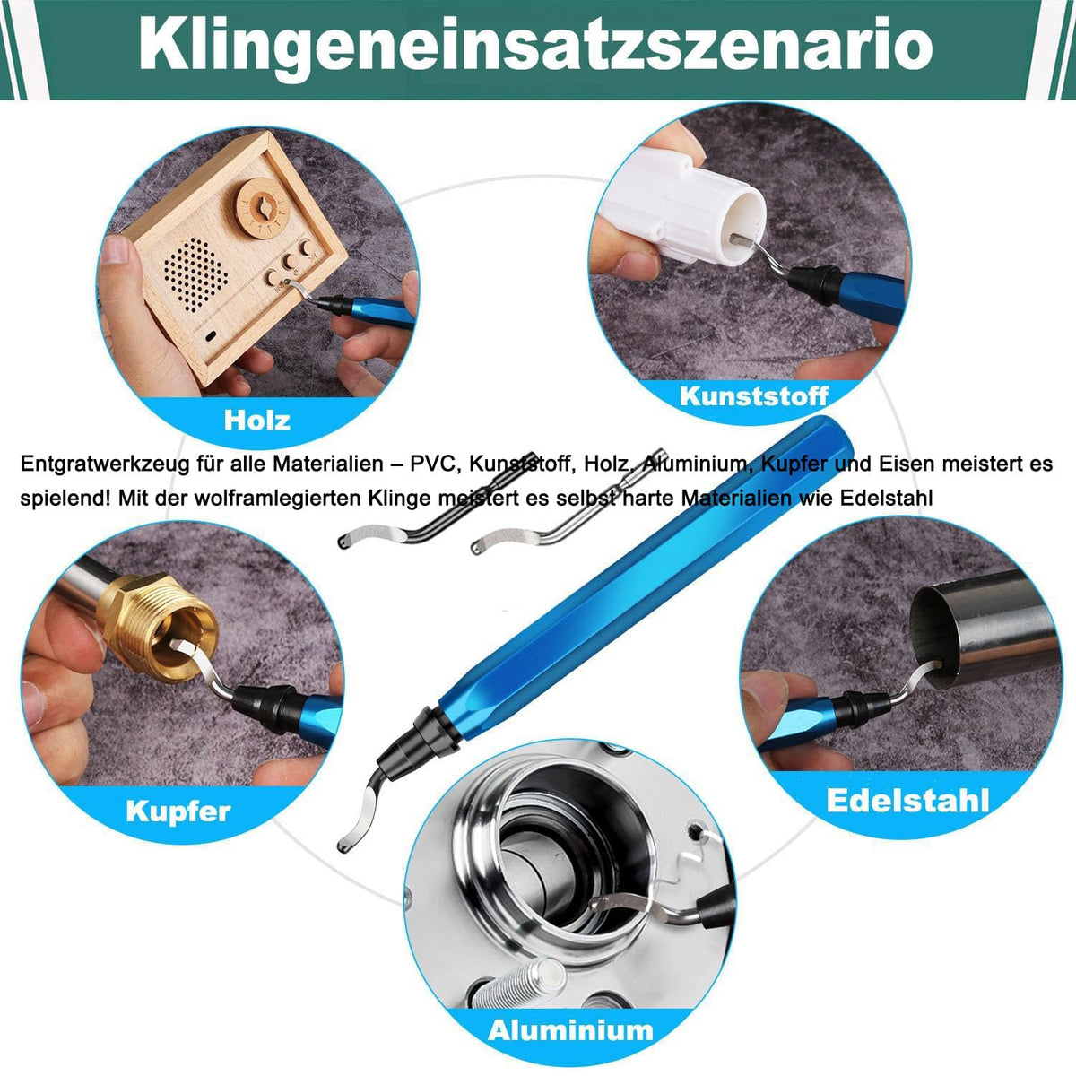 3D-Druck-Entgratifert-Satz Entgrater Werkzeug mit 11 Unterschiedlichen Klingen 5-Feilen-Set und Seitenschneider Metal Handle Hand Deburring Tools files