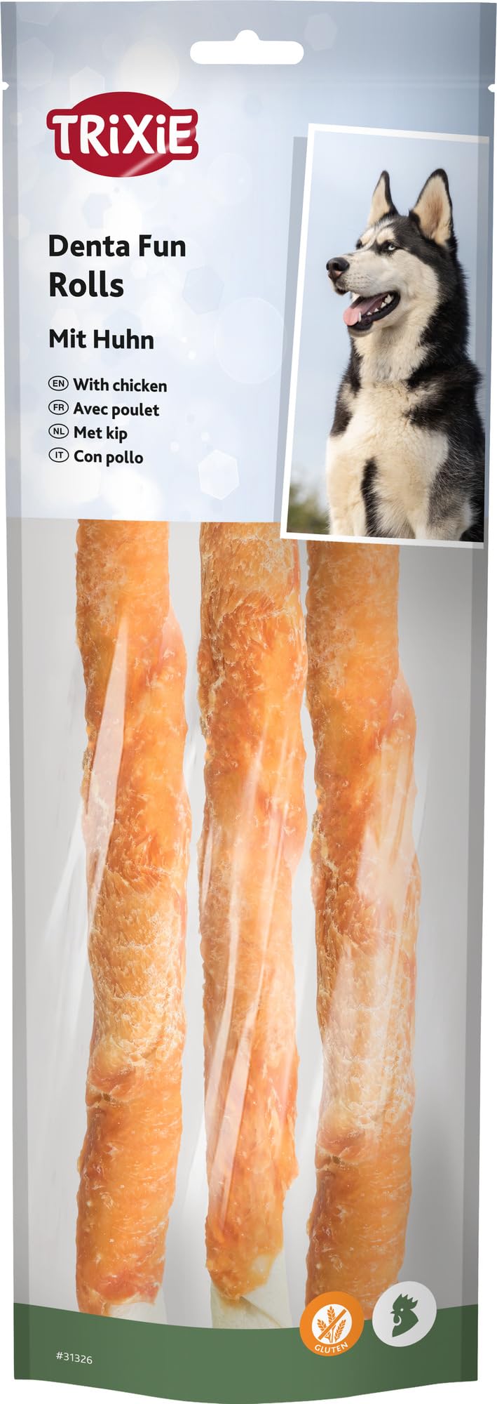 TRIXIE - Hühnchen Kaurolle "Denta Fun Chicken Chewing Rolls"