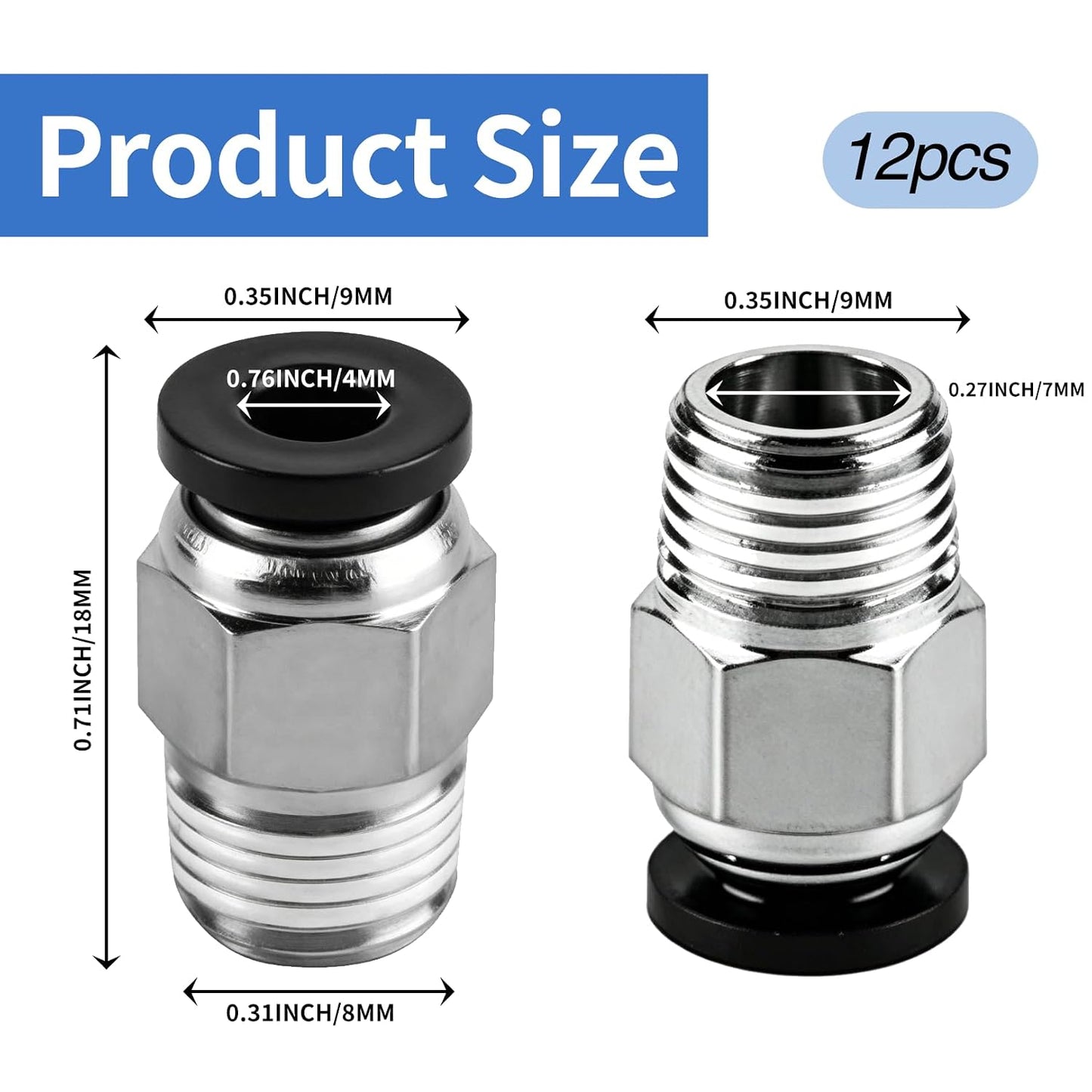 12 Stück PC4-M10 Stecker