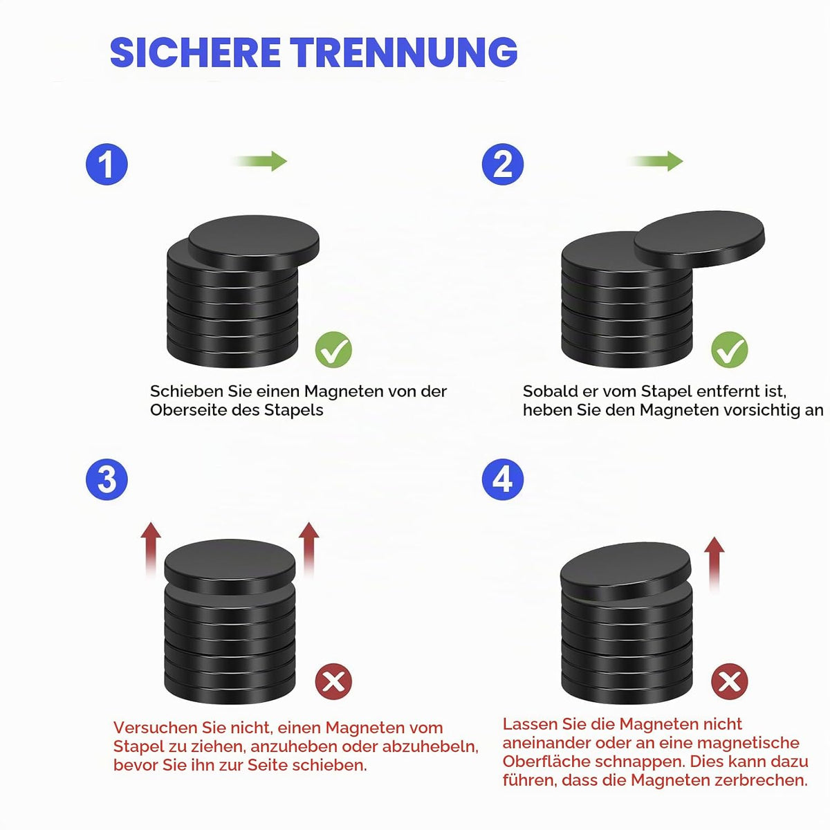 Wukong Schwarz Neodym Magnete Selbstklebend Extra Stark 20x3mm | 6 Stück, Mini Runde Magnete Heavy Duty für Magnettafel Whiteboard Kühlschrank
