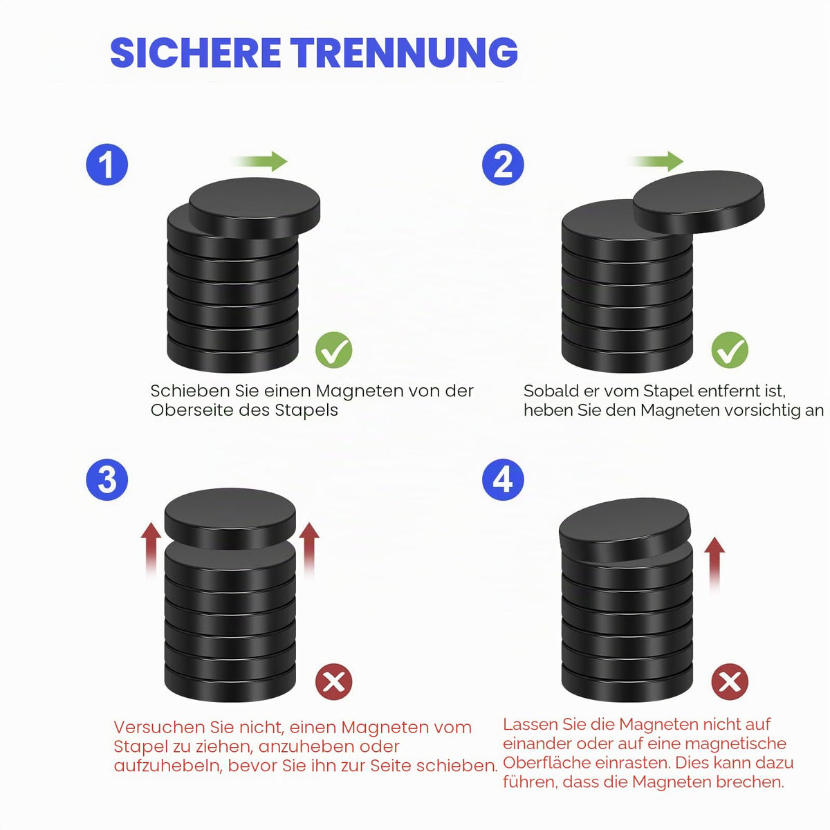 Wukong Schwarz Neodym Magnete Selbstklebend Extra Stark 20x3mm | 6 Stück, Mini Runde Magnete Heavy Duty für Magnettafel Whiteboard Kühlschrank