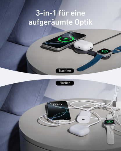 Anker MagGo 3-in-1 Ladestation - Apple MagSafe