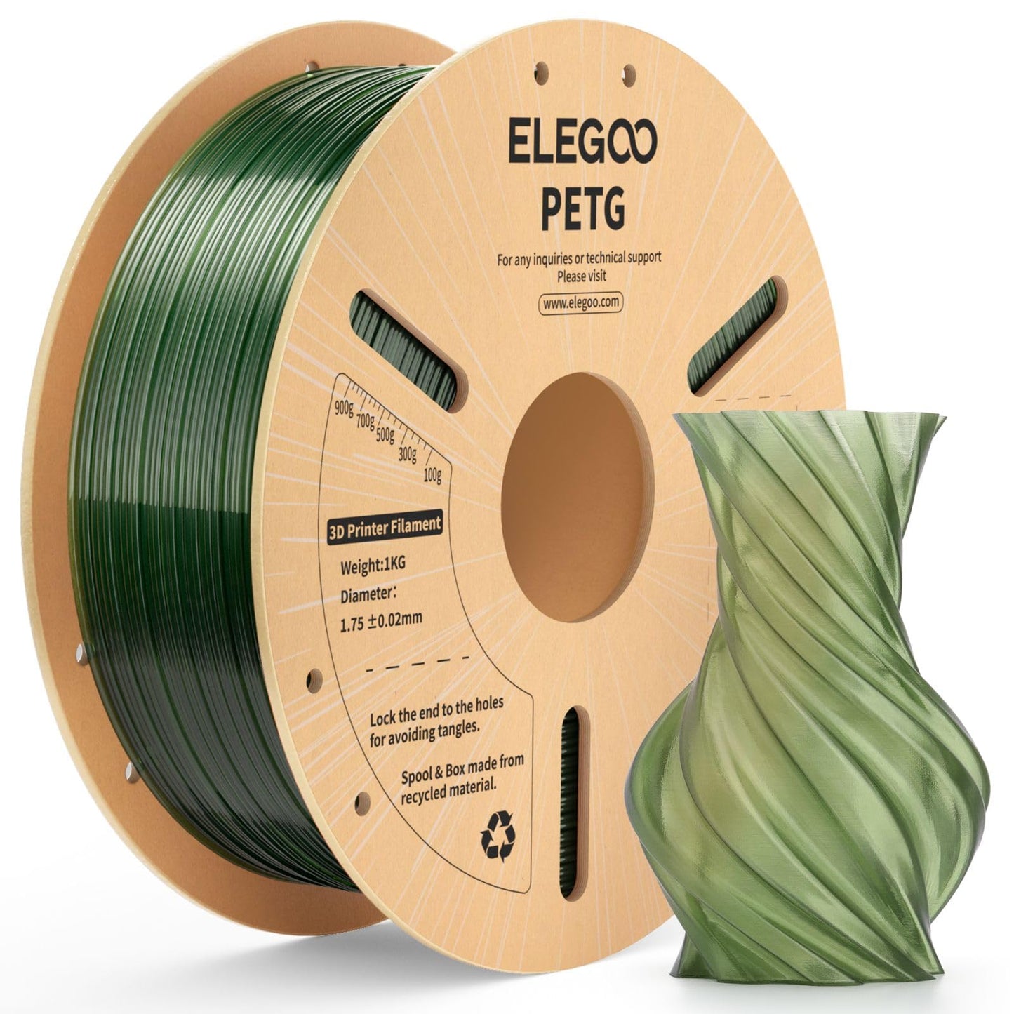 ELEGOO PETG Filament 1,75 mm Grau 1 KG