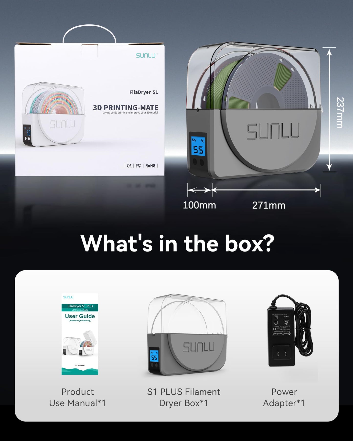 Sunlu S1 Plus Filament Trockner