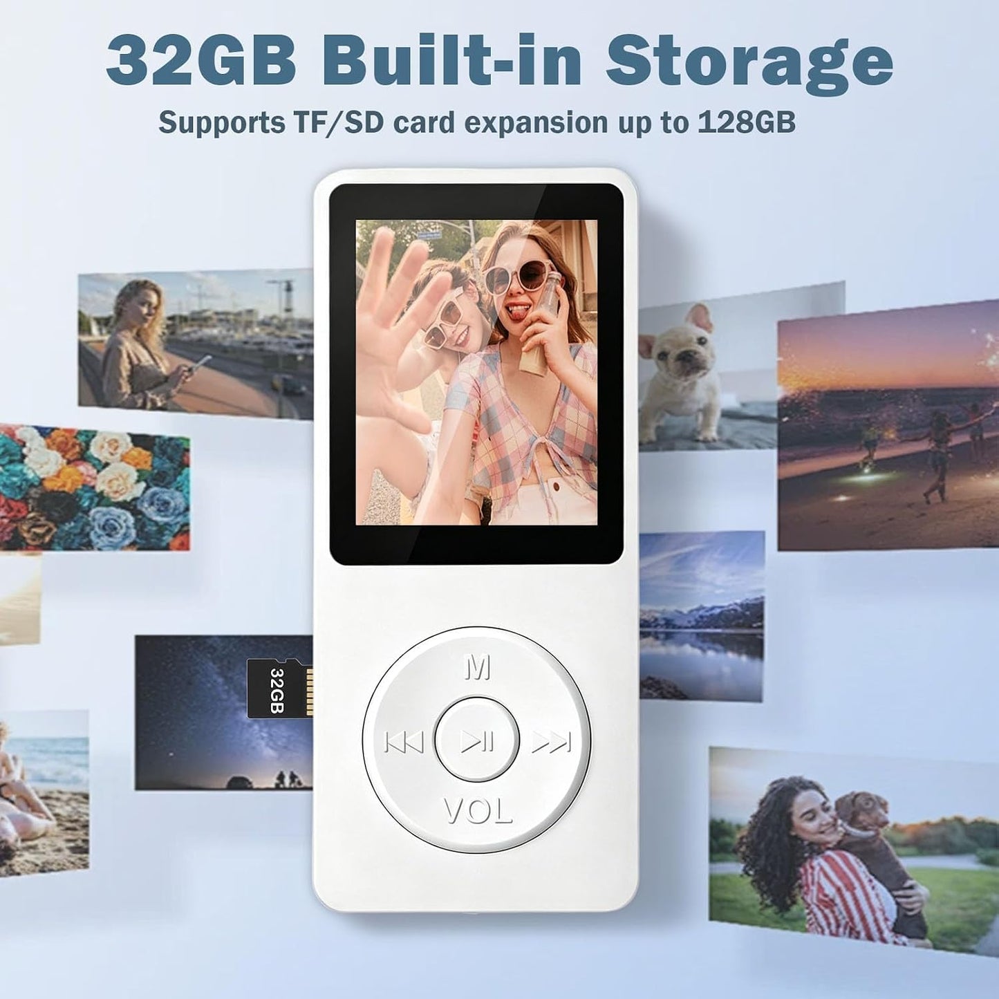 32GB MP3 Player - Bluetooth 5.3 mit 1.8" TFT Farbbildschirm