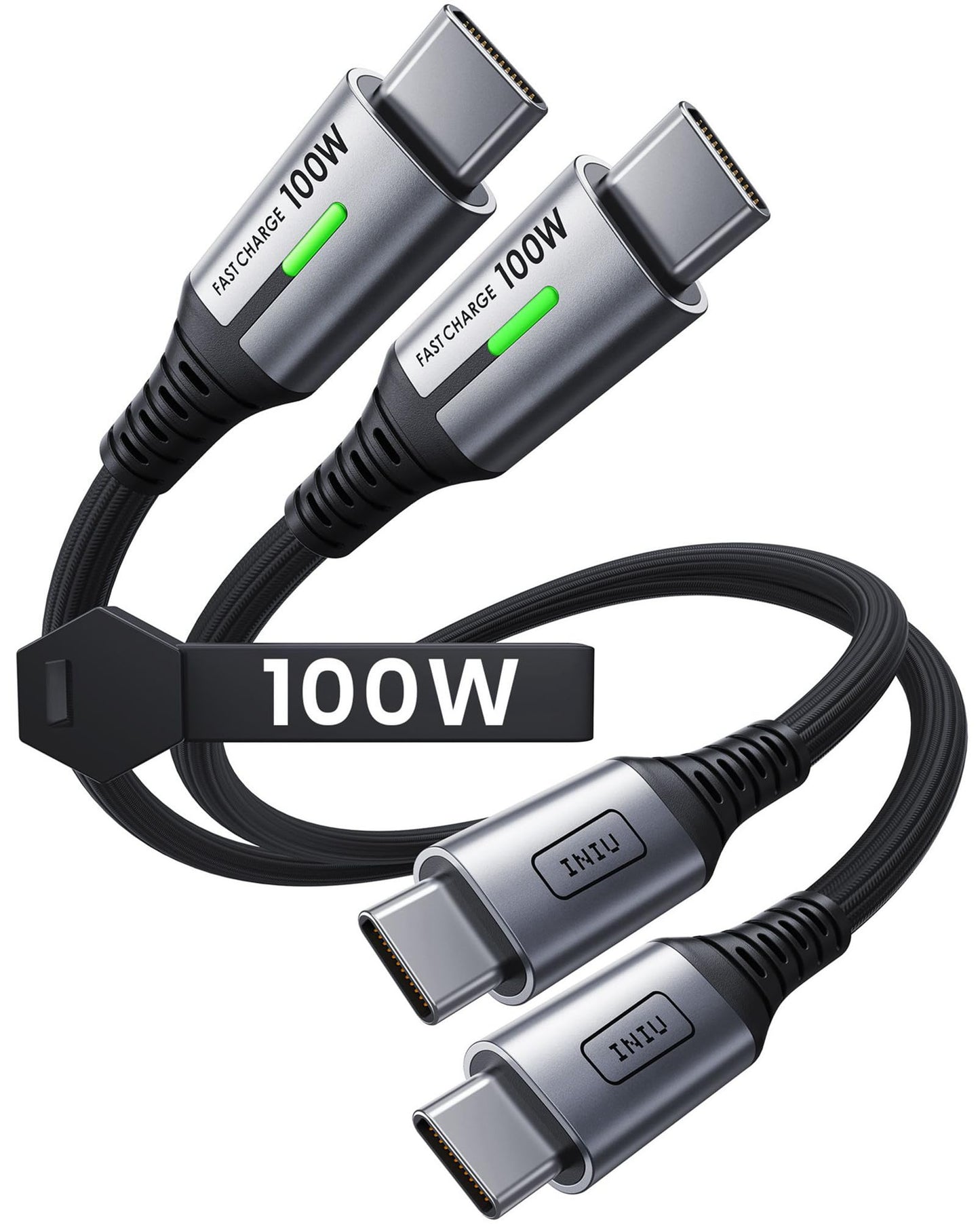 INIU USB C Kabel, 2m - 100W Power - Für Smartphones, Tablets & MacBooks (Notebooks)