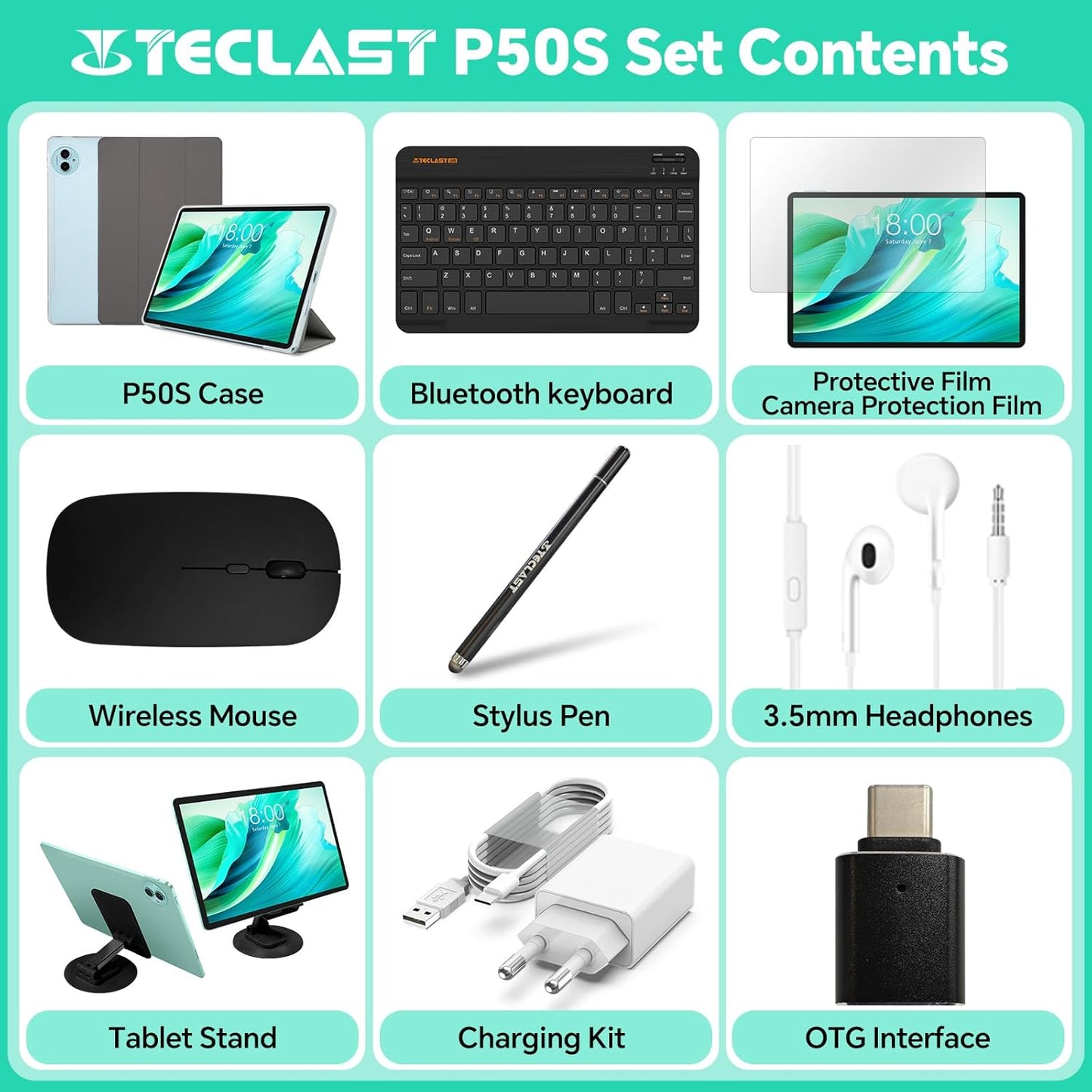 TECLAST P50S - 11 Zoll Android 14 Tablet PC 2024 - All-Inclusive