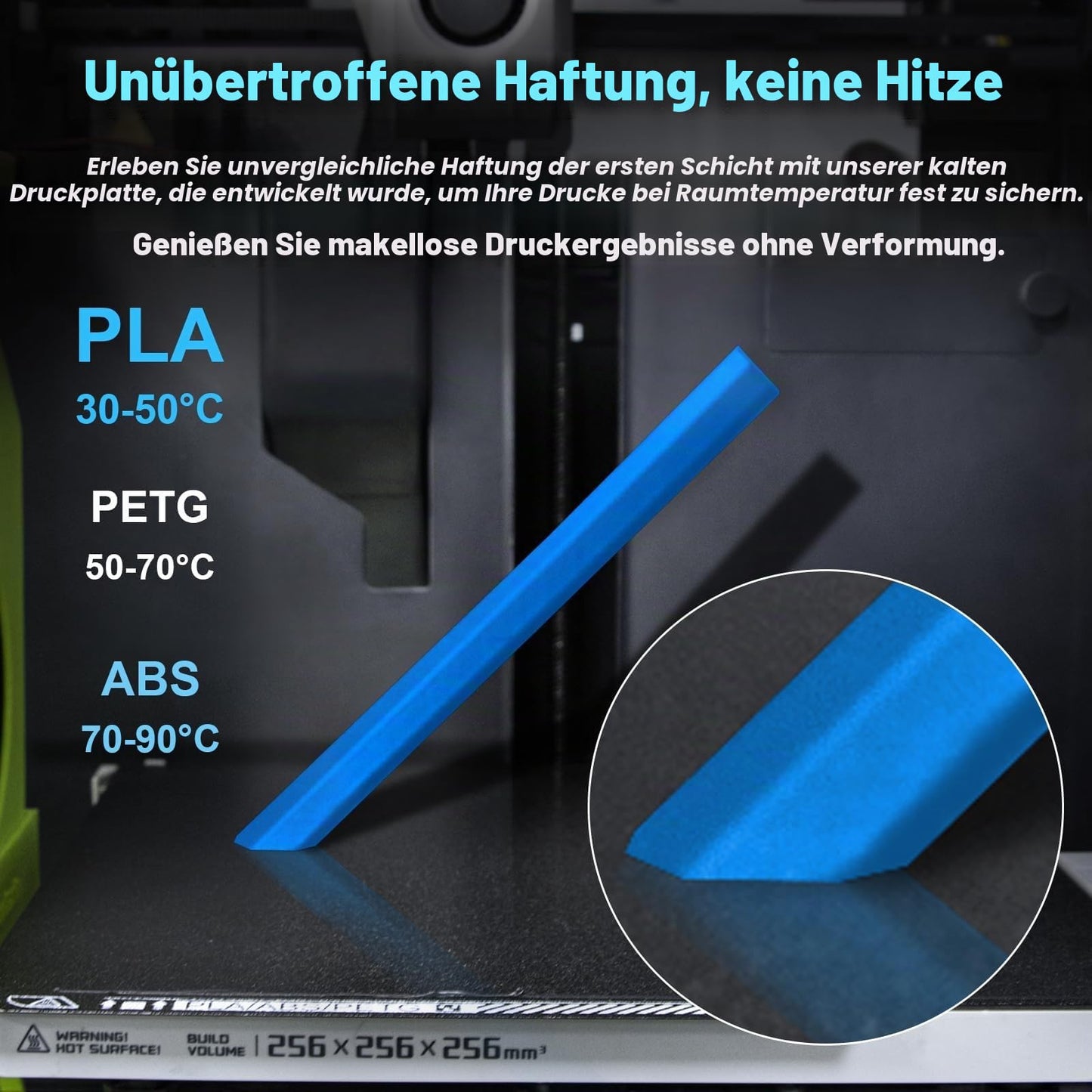 IdeaFormer Doppelseitig Schwarz Texturiert PEI Federstahl-Druckplatte alle Größen