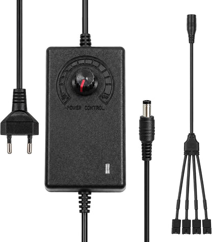 PWM Lüftersteuerung 12V 2A mit Netzteil und 1 auf 4 Lüfter Verteiler