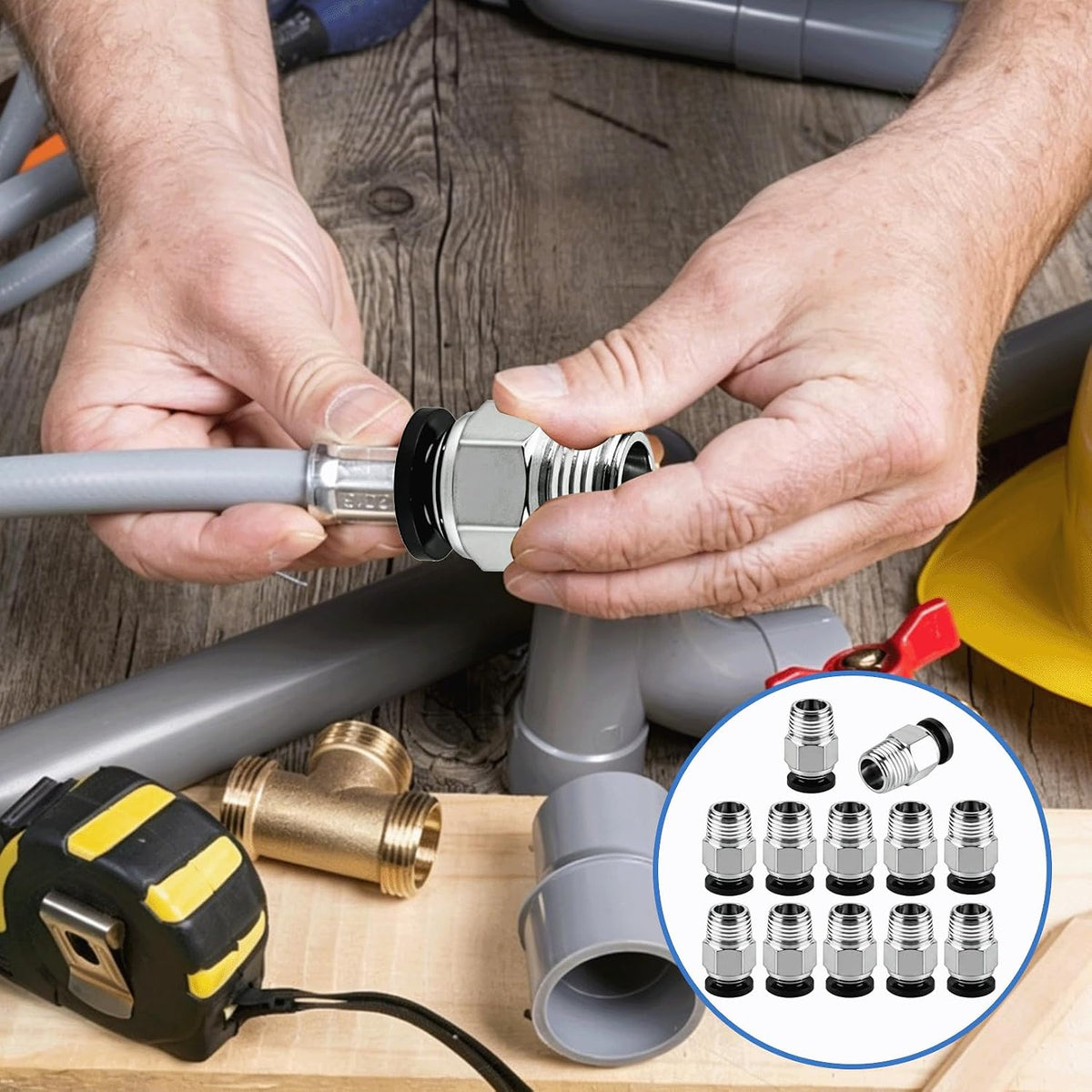 12 Stück PC4-M10 Stecker