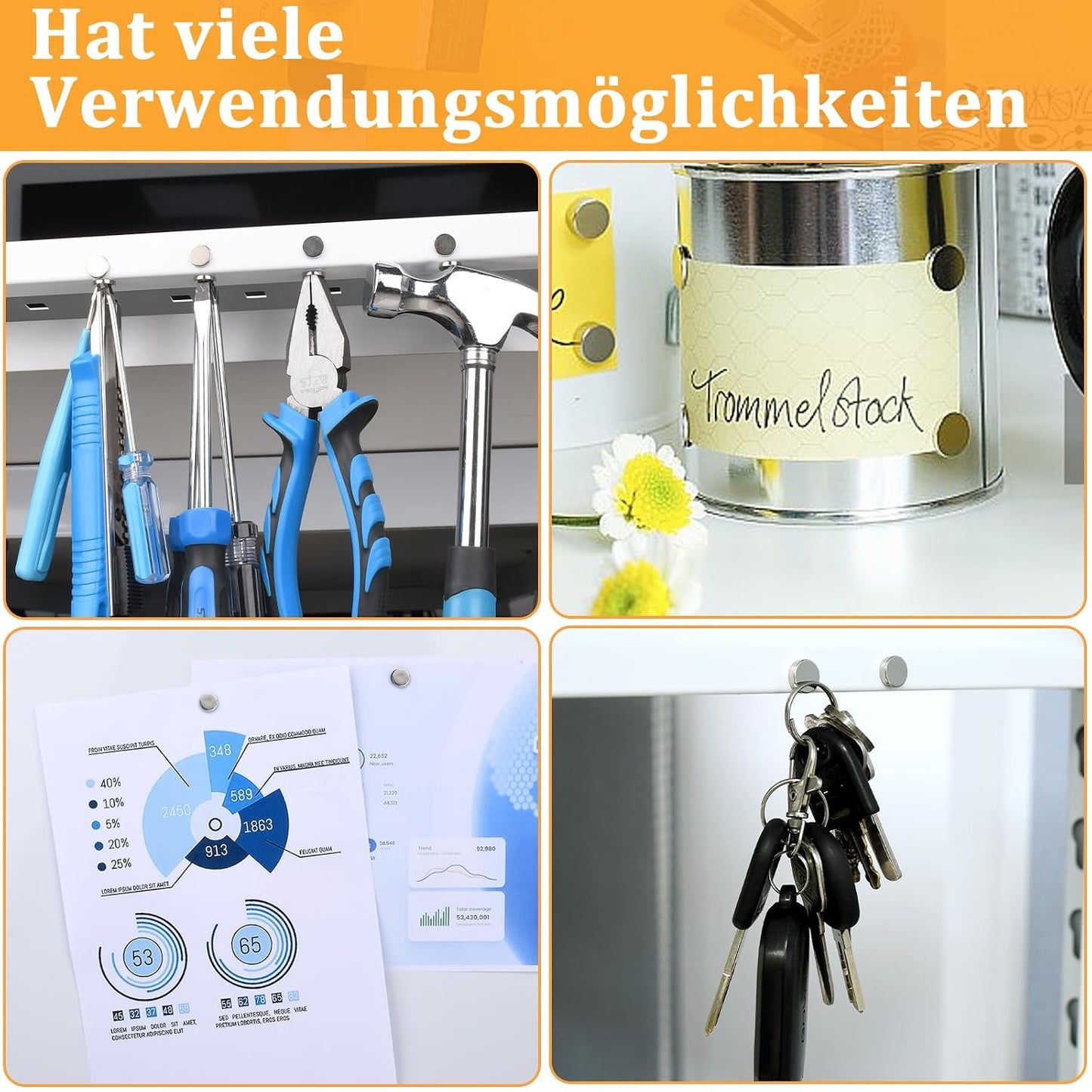200 Stück Klein Rund Magnete, 4Größen Rund Neodym