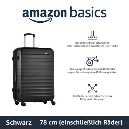 Amazon Basics Hartschalen Kofferset - 3-teiliges Set (55, 68, 78 cm)