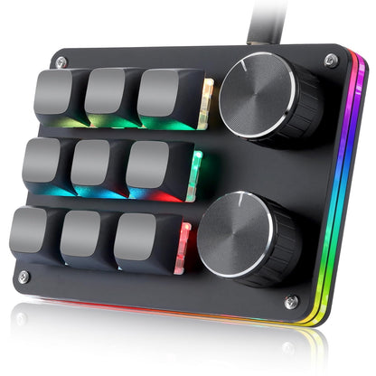 Koolertron 4 Tasten Programmierbare Tastatur Tragbar Mini mit Drehknopf