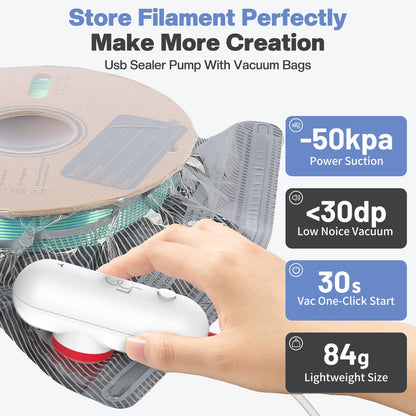 Vacbird Filament Beutel mit USB Pumpe 10er Pack