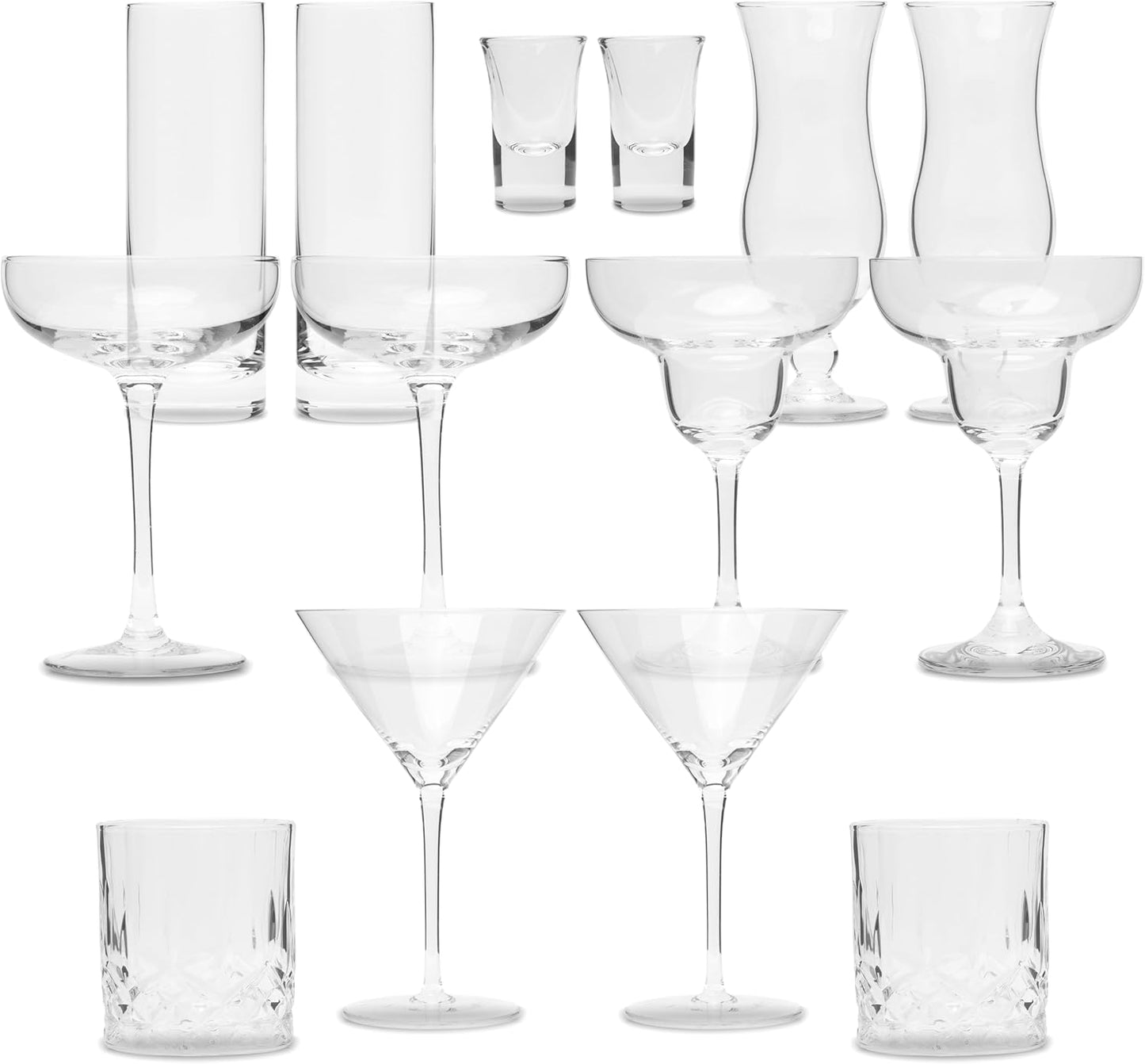 Mixit Cards Cocktail Gläser Set 14-teilig - Ideal für Zuhause & Gastro