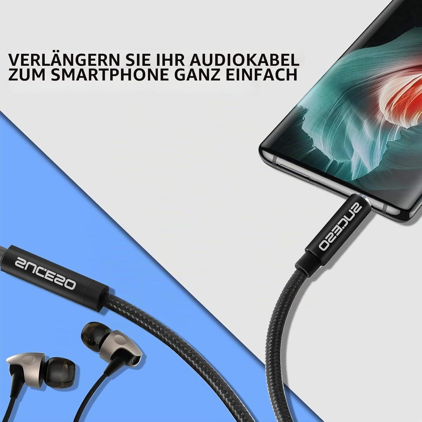 Klinke Audio Verlängerungskabel Aux Kabel Nylon 3.5mm Stereo