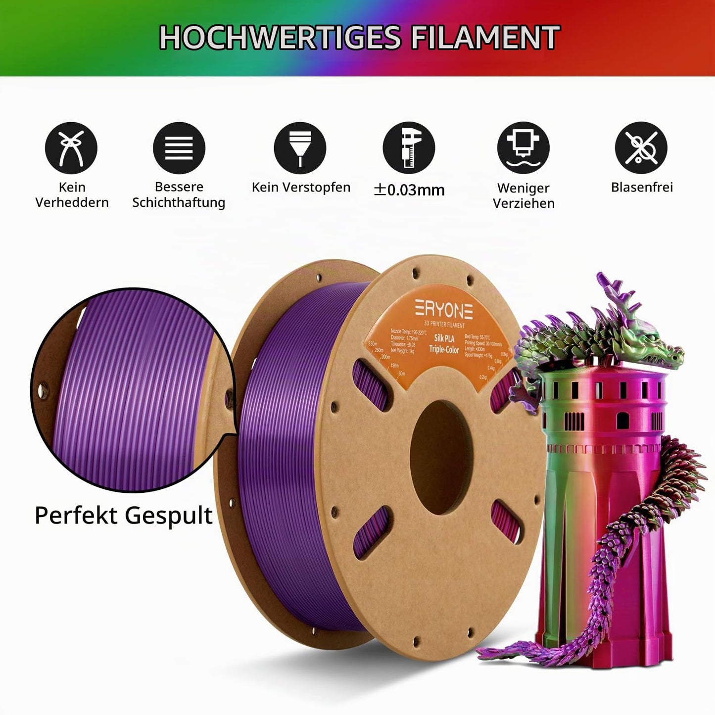 ERYONE Silk PLA Filament 1.75 mm
