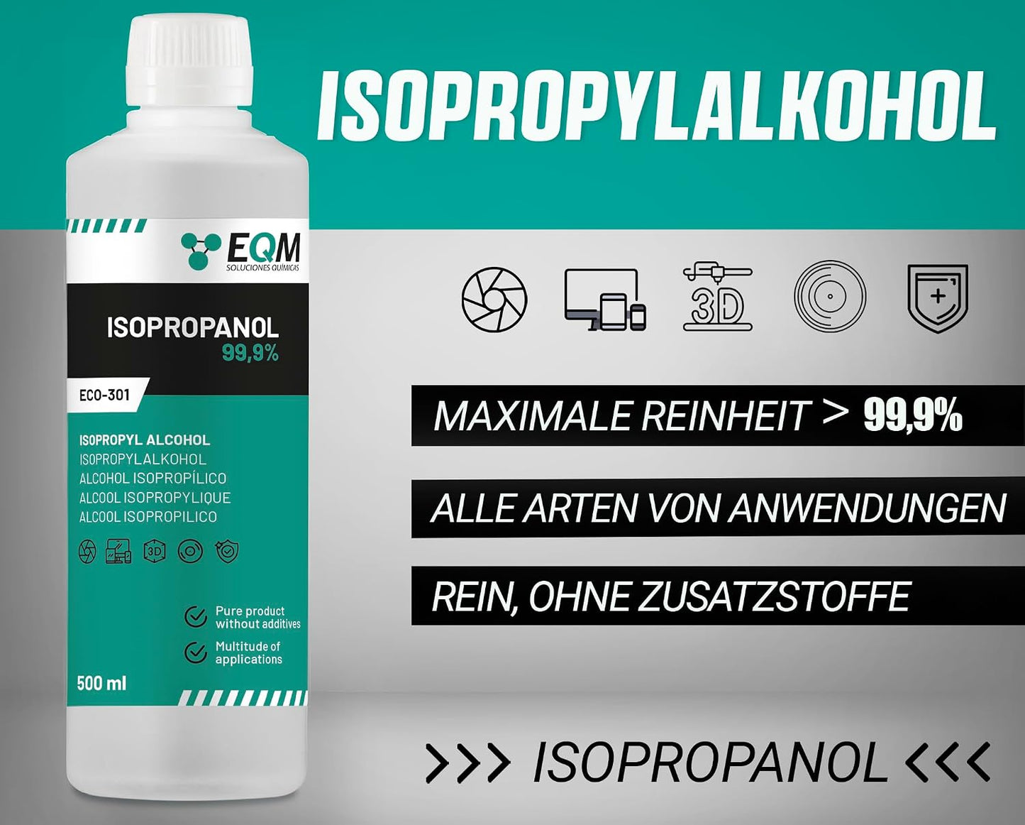 EQM - ECO-301 - Isopropylalkohol/Isopropanol 99.9% 1L