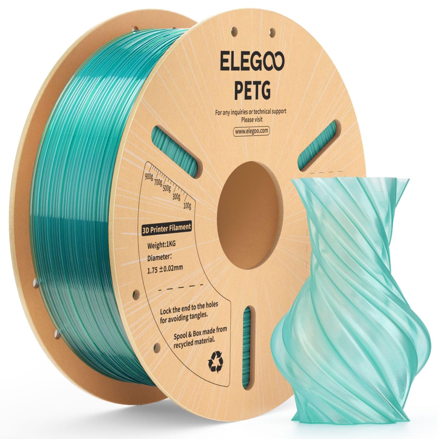 ELEGOO PETG Filament 1,75 mm Grau 1 KG