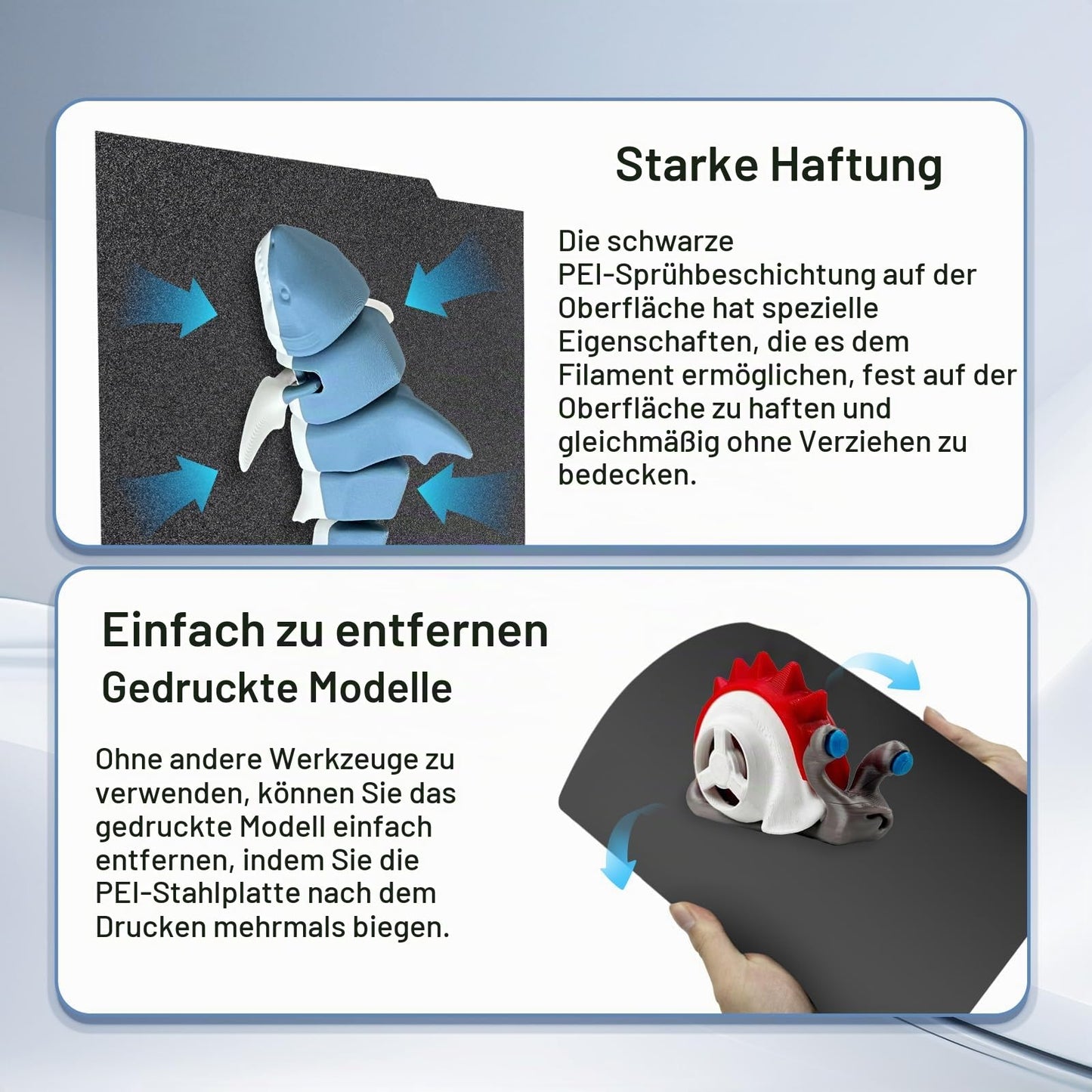 IdeaFormer Doppelseitig Schwarz Texturiert PEI Federstahl-Druckplatte alle Größen
