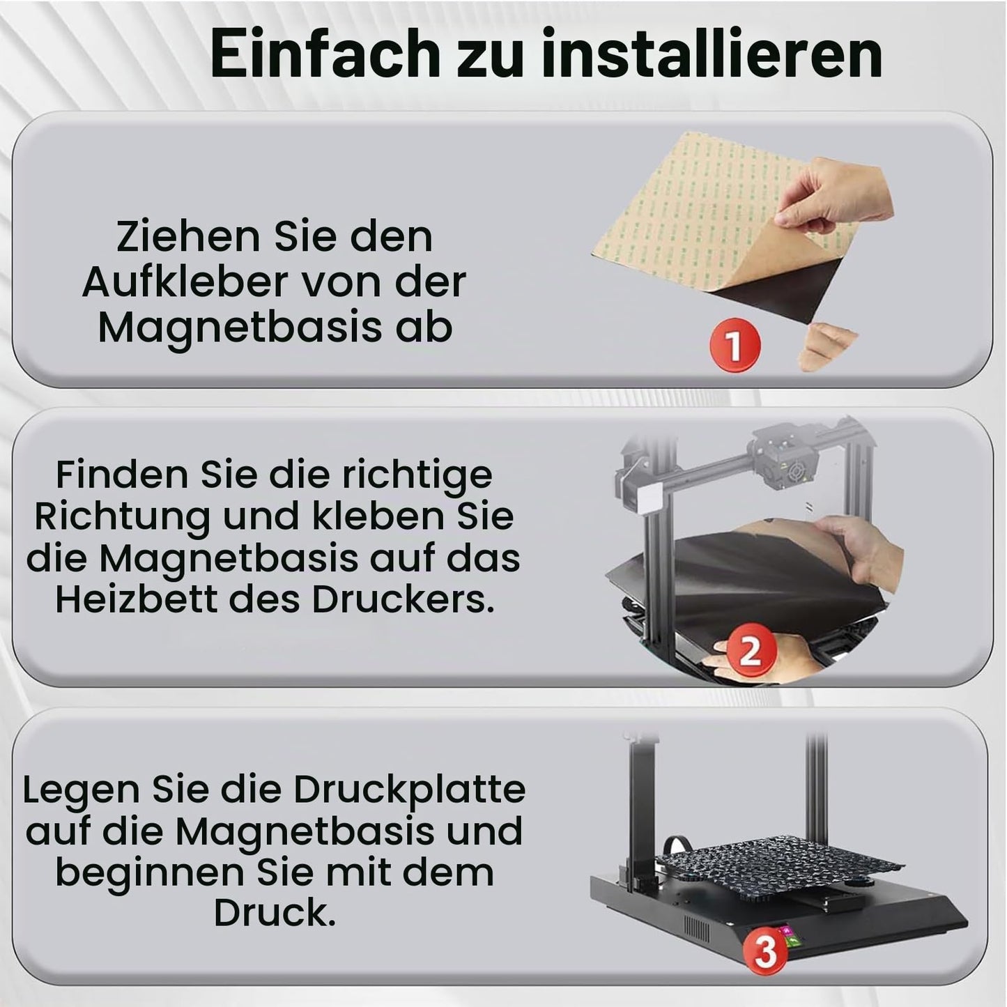 IdeaFormer Doppelseitig Schwarz Texturiert PEI Federstahl-Druckplatte alle Größen