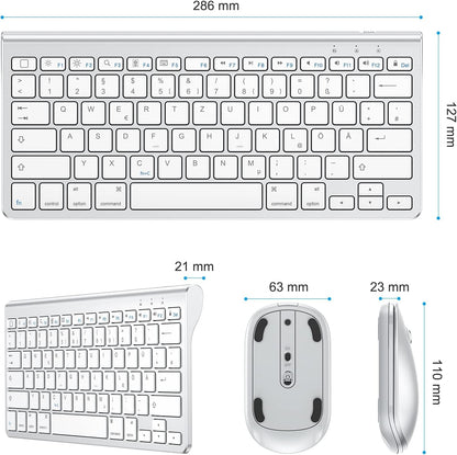 OMOTON Bluetooth - Tastatur, Maus & Ständer Set für alle iPads & Tablets