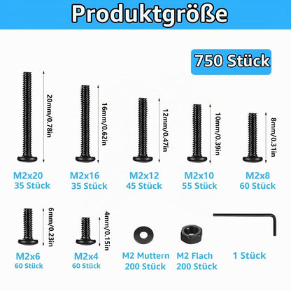 M3-M8 kreutzschlitz schrauben set