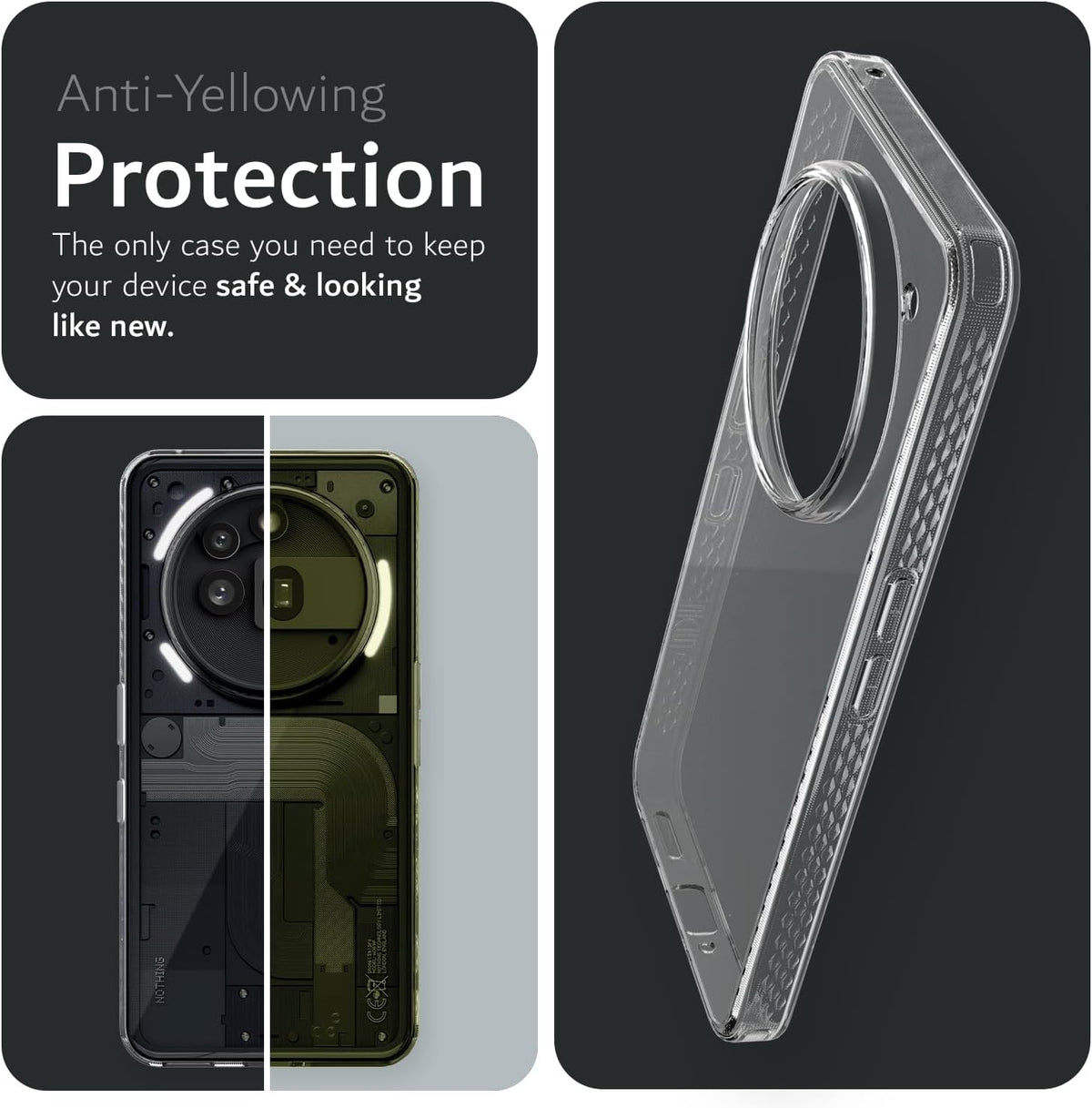 TUDIA Clear Fit Hülle für Nothing Phone 3a Pro