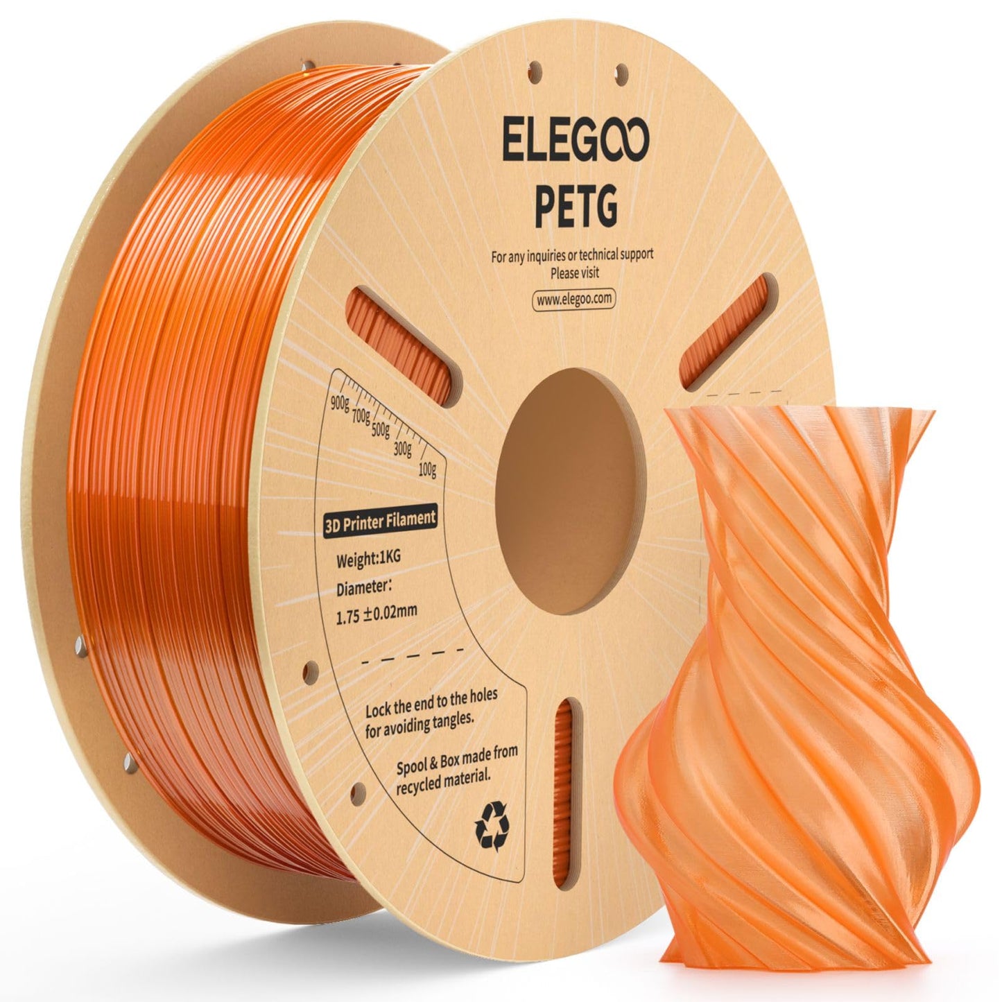 ELEGOO PETG Filament 1,75 mm Grau 1 KG