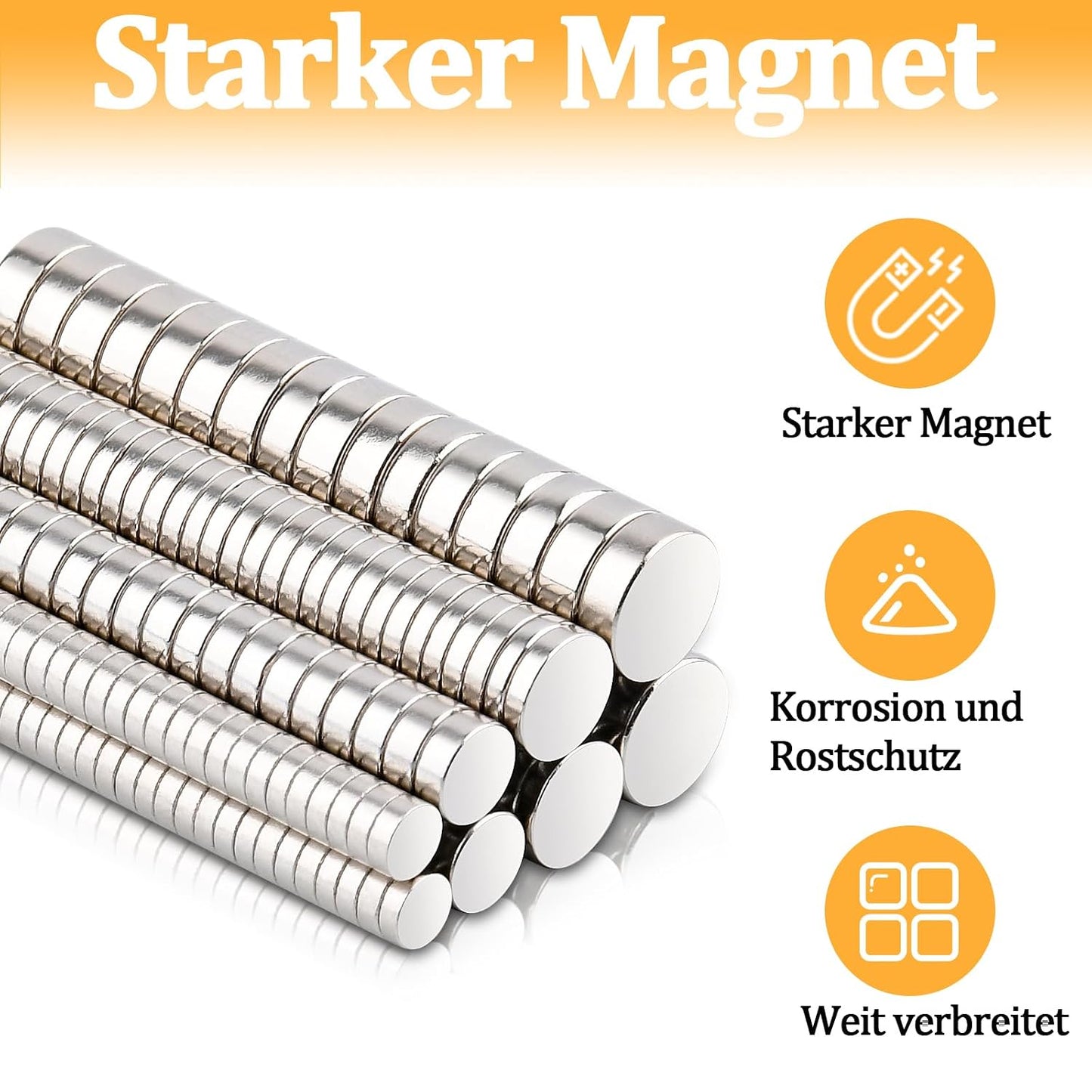 200 Stück Klein Rund Magnete, 4Größen Rund Neodym