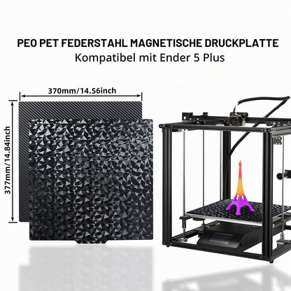 IdeaFormer Doppelseitig Schwarz Texturiert PEI Federstahl-Druckplatte alle Größen
