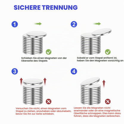 Wukong Schwarz Neodym Magnete Selbstklebend Extra Stark 20x3mm | 6 Stück, Mini Runde Magnete Heavy Duty für Magnettafel Whiteboard Kühlschrank
