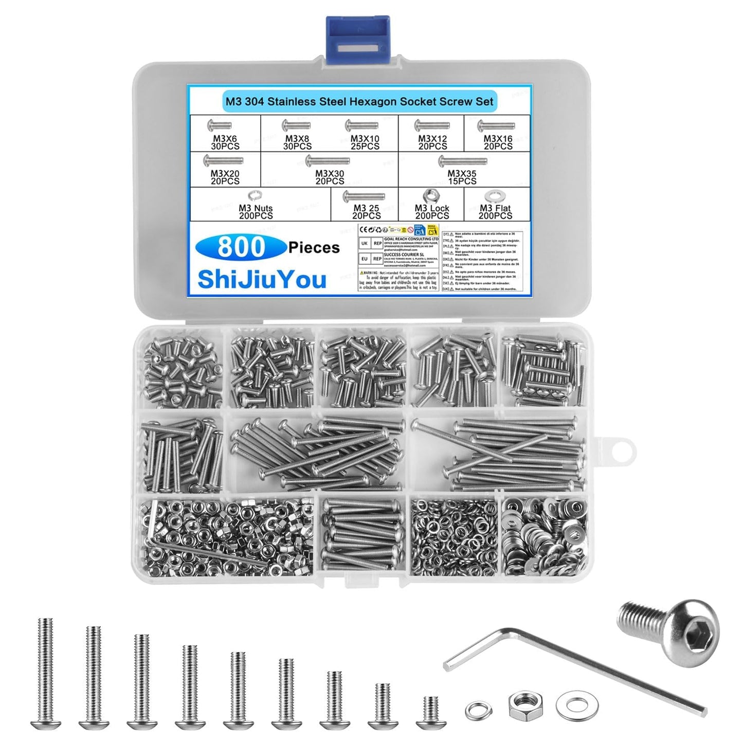 M3-M8 kreutzschlitz schrauben set