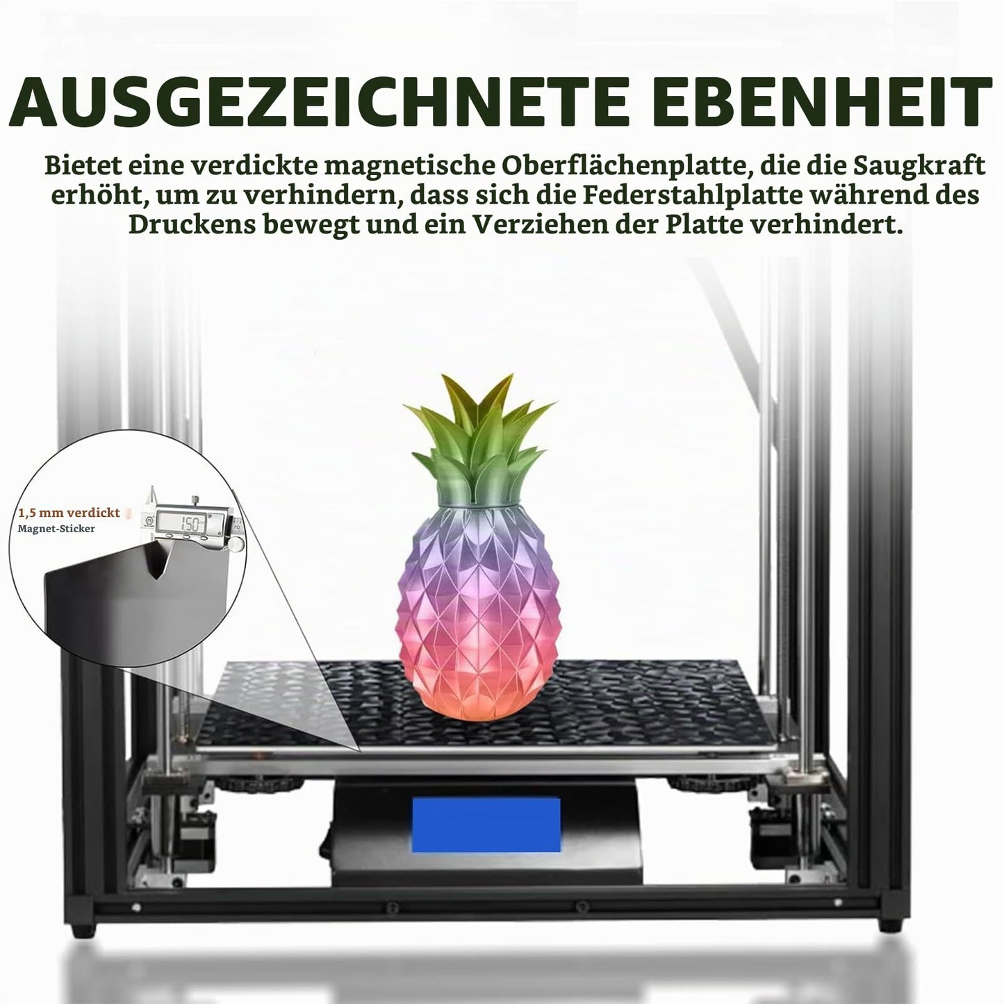 IdeaFormer Doppelseitig Schwarz Texturiert PEI Federstahl-Druckplatte alle Größen