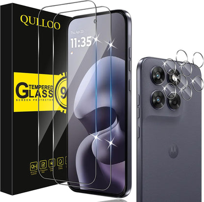 QULLOO Schutzfolie - Pro Panzerglas, 2 Stück mit Autoinstallation
