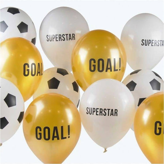 Champ Fussball goldene und weiße Ballons